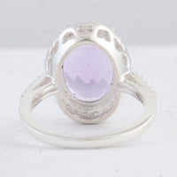 6.34 Ct Oval Amethyst 925 Sterling Silver Ring