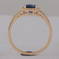 1.69 Ct Cushion Sapphire 9K Gold Ring