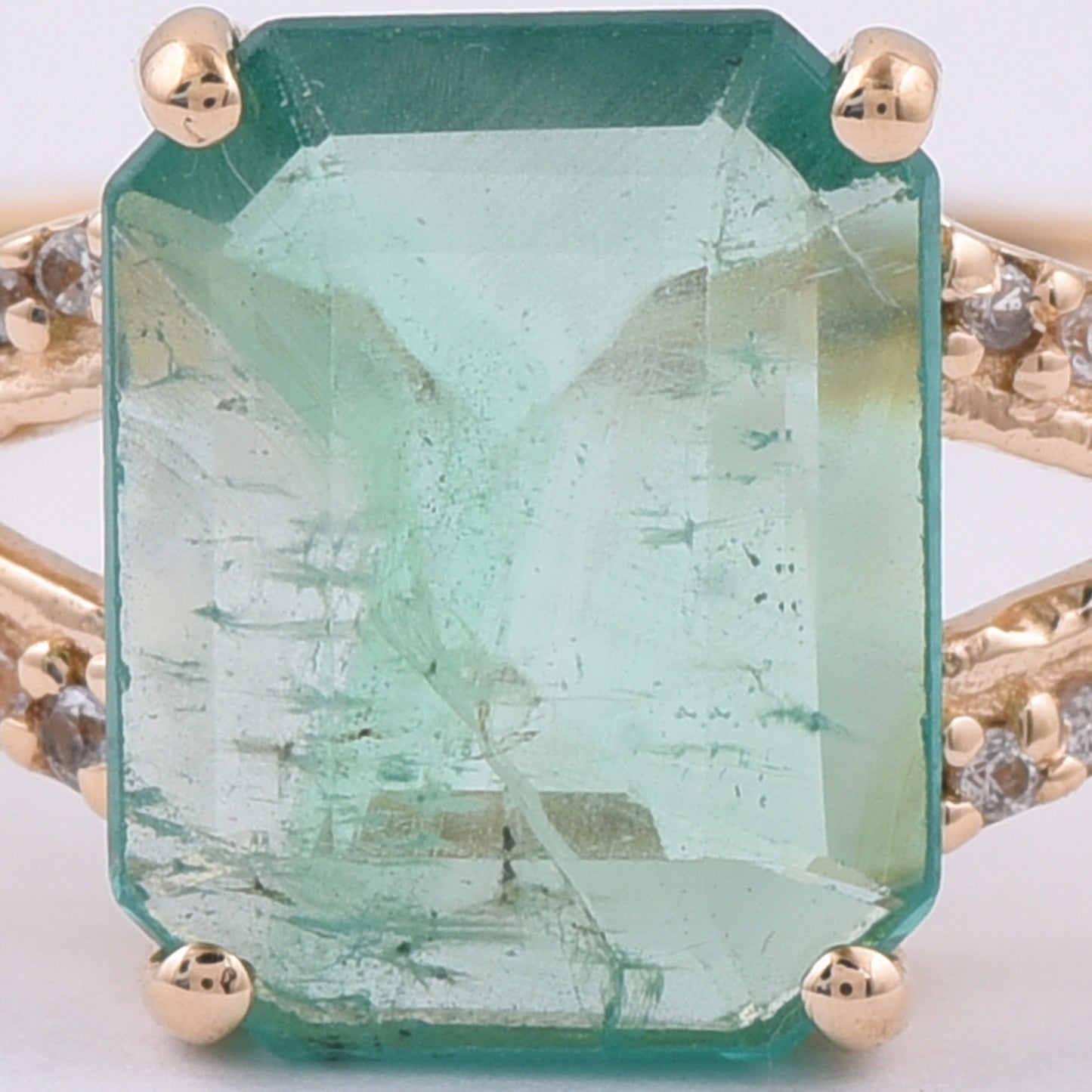 1.68 Ct Octagon Step Cut Natural Emerald 14K Gold Ring
