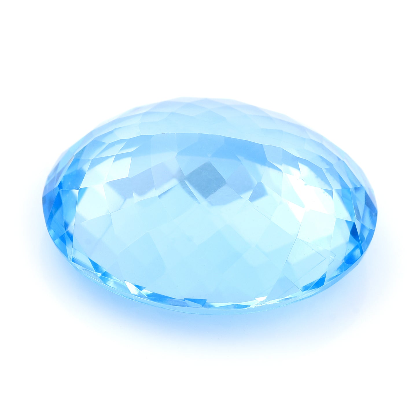37.48 Natural Blue Topaz Oval Mixed Cut Gemstone