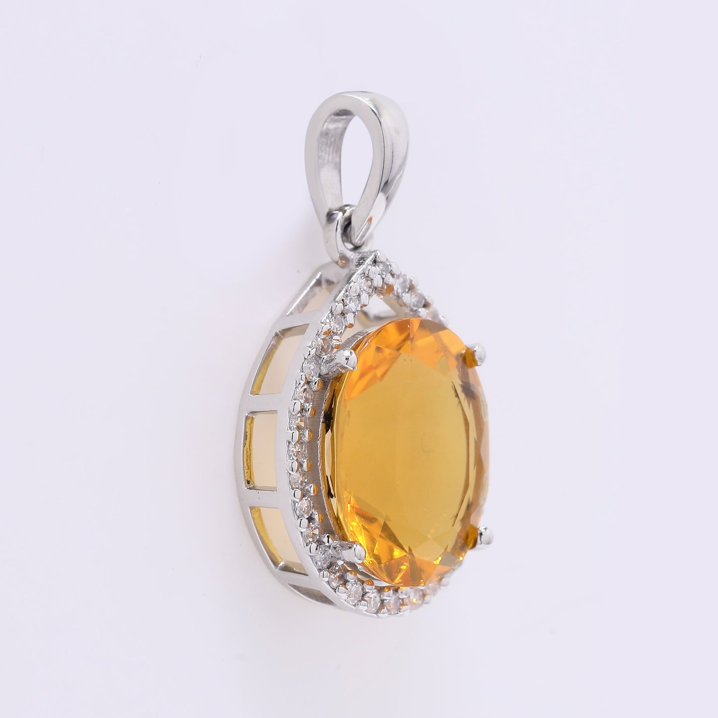 1.74 Ct Oval Mixed Cut Natural Fire Opal 950 Platinum Pendant