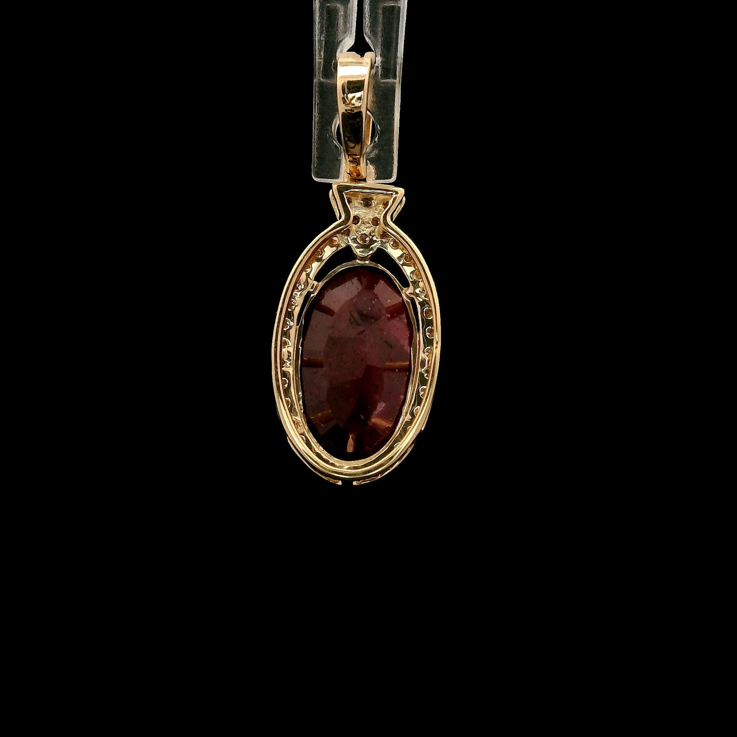 3.38 Ct Oval Mixed Cut Natural Corundum Ruby 14K Gold Pendant