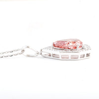 2.56 Carats Pink Lab Grown Diamond 14K Gold Pendant