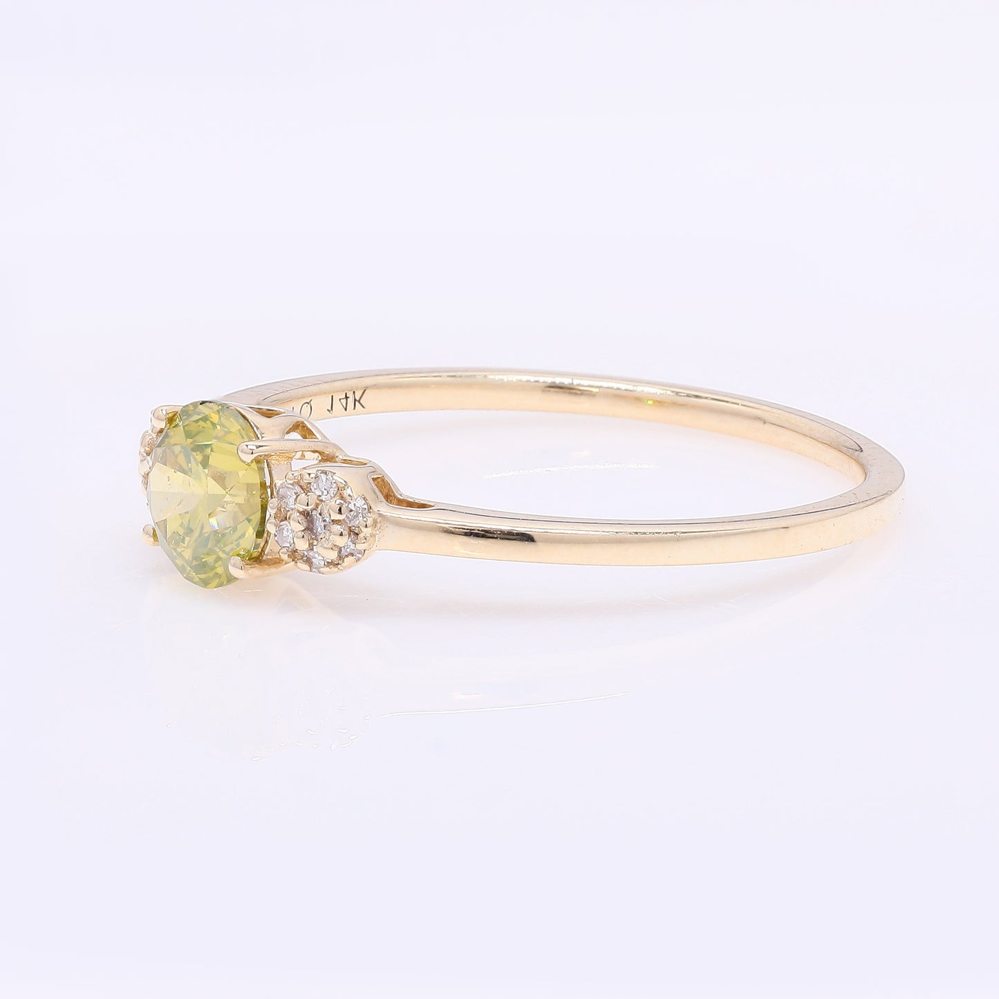 0.70 Ct Round Yellow Diamond 14K Gold Ring