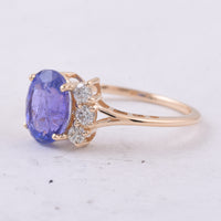 2.63 Ct Oval Natural Tanzanite 14K Gold Ring