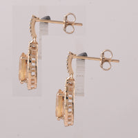 2.34 Ct Oval Tourmaline 9K Gold Earrings