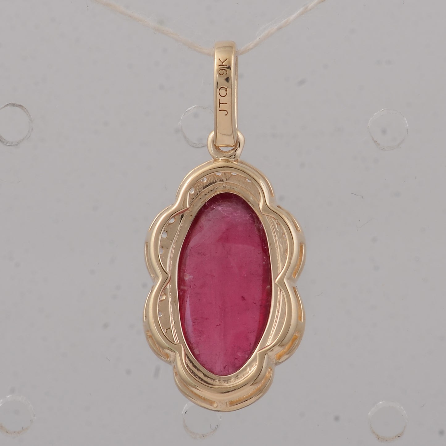 3.66 Ct Oval Tourmaline 9K Gold Pendant