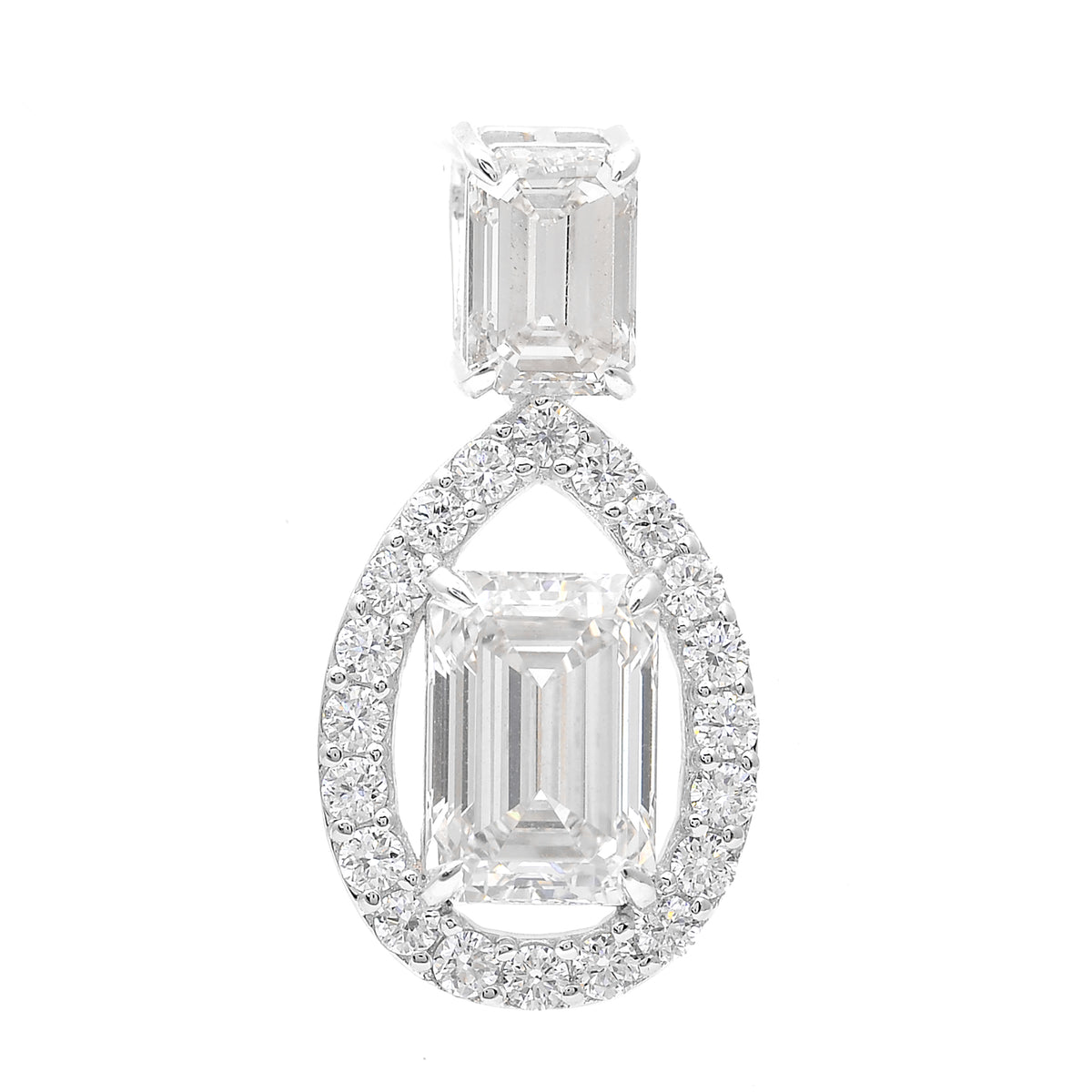 3.52 Carats Lab Grown Diamond 14K Gold Pendant