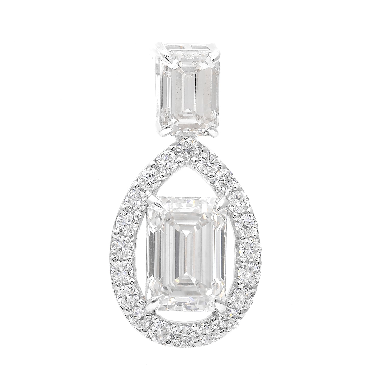 3.52 Carats Lab Grown Diamond 14K Gold Pendant