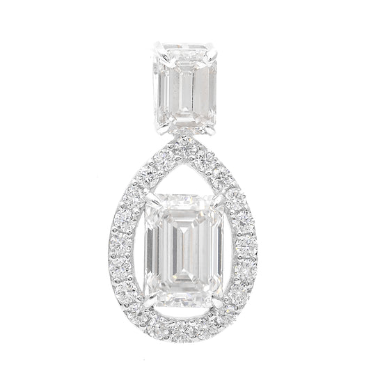 3.52 Carats Lab Grown Diamond 14K Gold Pendant