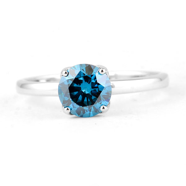 1.23 Carats Blue Lab Grown Diamond 14K Gold Ring