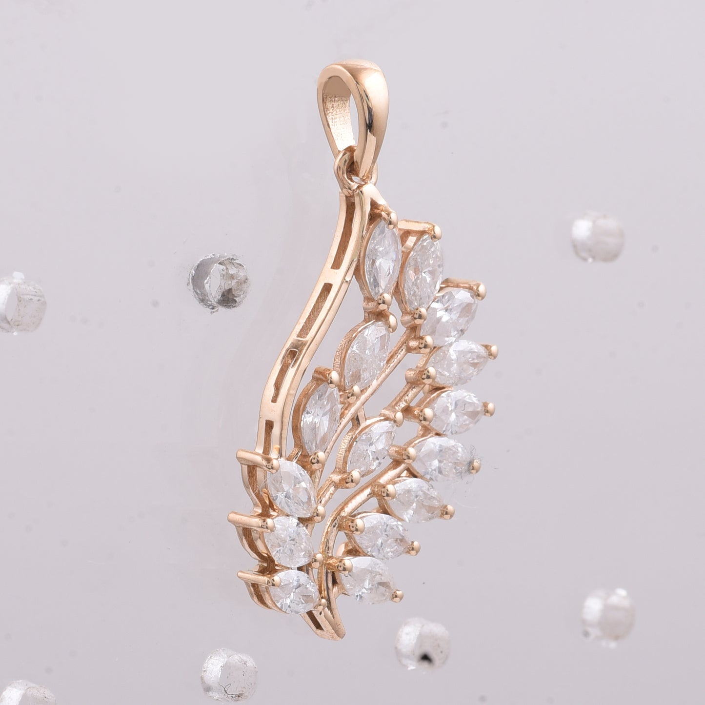 1.00 Ct Marquise Natural Diamond 14K Gold Pendant