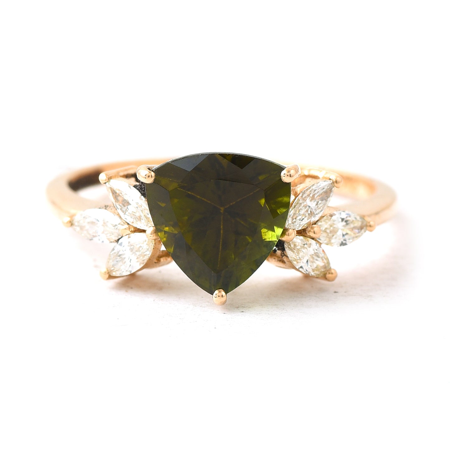 1.94 Ct Trillion Tourmaline 14K Gold Ring