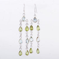 10.13 Ct Peridot 925 Sterling Silver Earrings