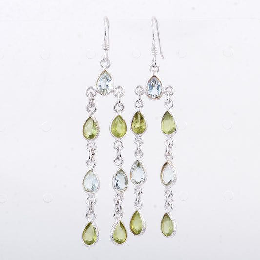 10.13 Ct Peridot 925 Sterling Silver Earrings