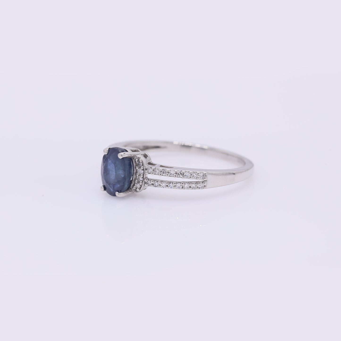 1.42 Ct Oval Mixed Cut Natural Sapphire 950 Platinum Ring