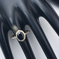 2.31 Ct Oval Mixed Cut Natural Sapphire 14K Gold Ring