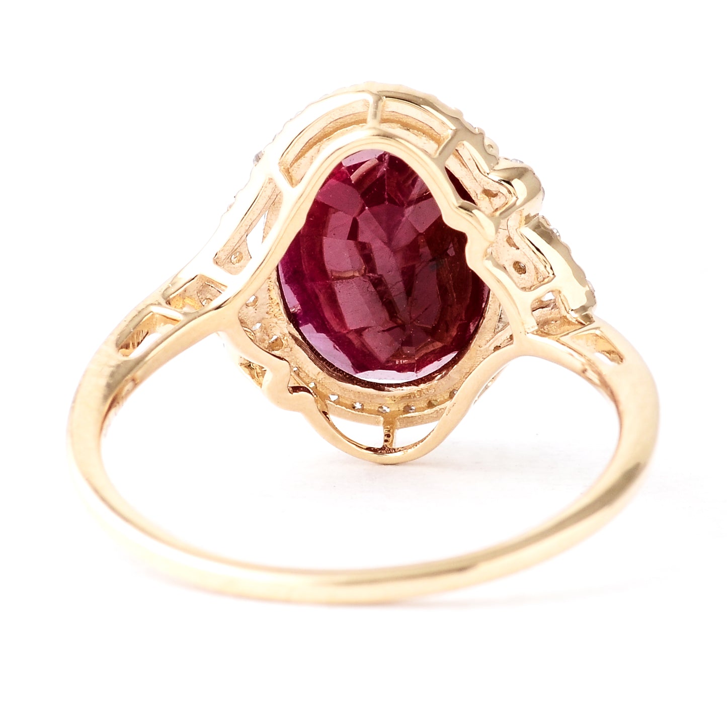 4.00 Ct Oval Mixed Cut Natural Corundum Ruby 14K Gold Ring
