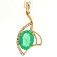 1.62 Ct Oval Emerald 14K Gold Pendant