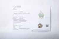 14.13 Ct Oval Cabochon Natural Beryl Emerald 14K Gold Pendant