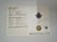 8.31 Ct Pear Mixed Cut Lab Grown Sapphire 14K Gold Ring