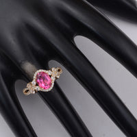 2.18 Ct Oval Pink Topaz 9K Gold Ring