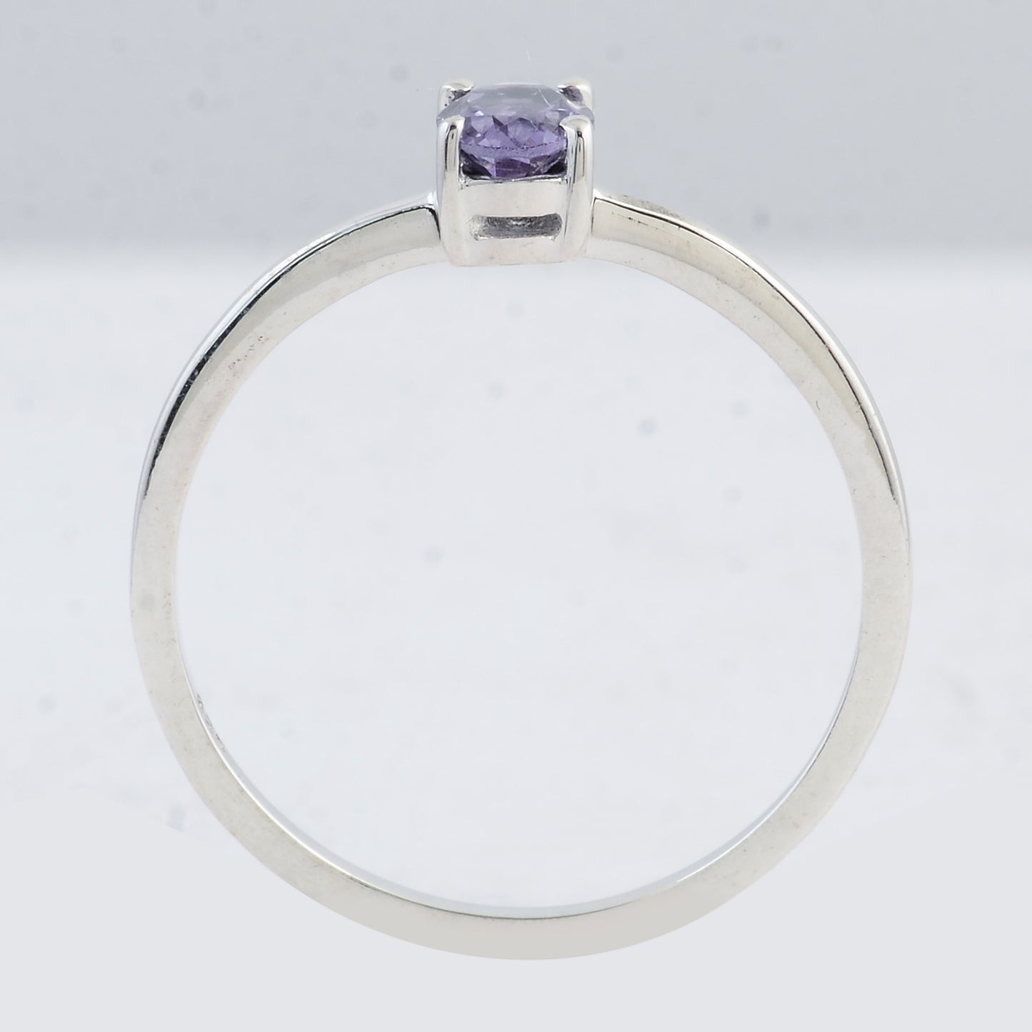 0.41 Ct Oval Amethyst 925 Sterling Silver Ring