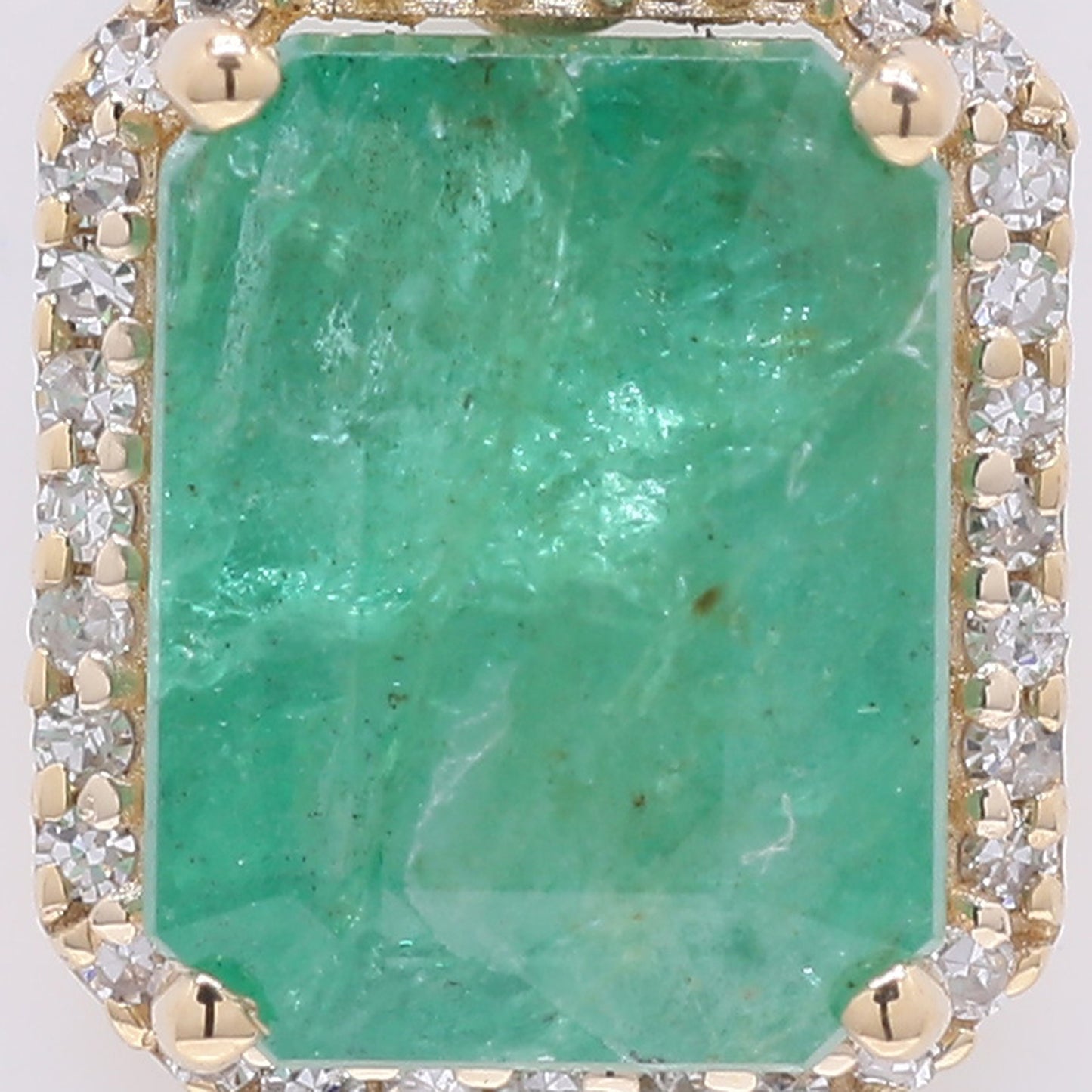 2.71 Ct Octagon Step Cut Natural Emerald 14K Gold Pendant