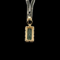 1.13 Ct Octagon Step Cut Natural Emerald 14K Gold Pendant