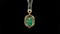 4.70 Ct Octagon Natural Emerald 14K Gold Pendant