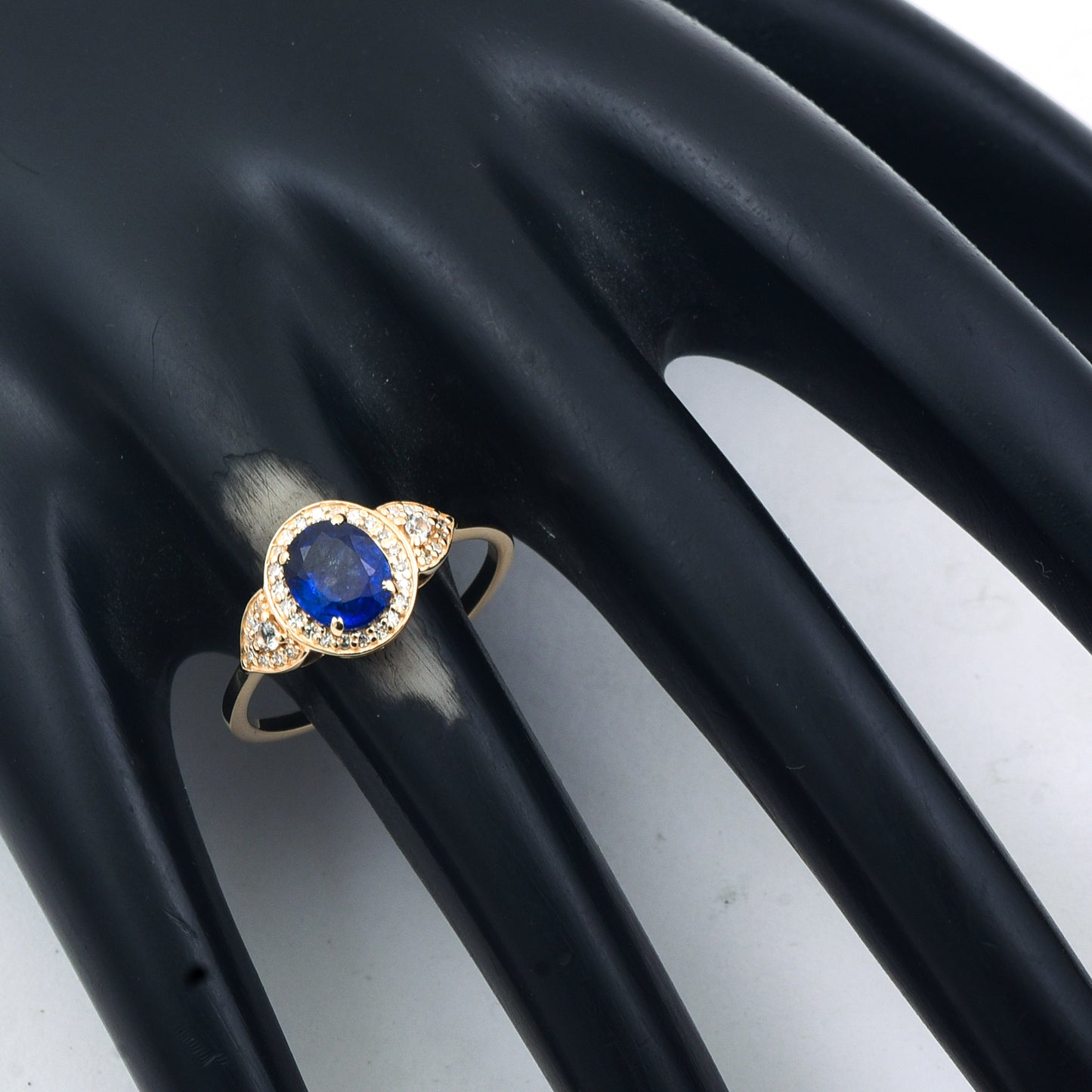 1.34 Ct Oval Mixed Cut Natural Sapphire 14K Gold Ring