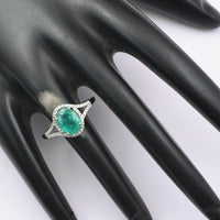 1.85 Ct Oval Mixed Cut Natural Emerald 950 Platinum Ring