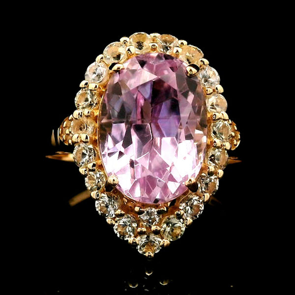 5.87 Ct Oval Kunzite 14K Gold Ring