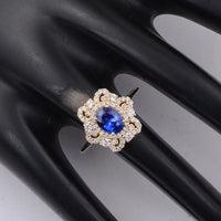 1.82 Ct Oval Sapphire 9K Gold Ring