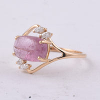 3.18 Ct Cushion Cabochon Cut Natural Spinel 14K Gold Ring