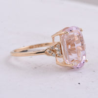 6.52 Ct Oval Natural Kunzite 14K Gold Ring