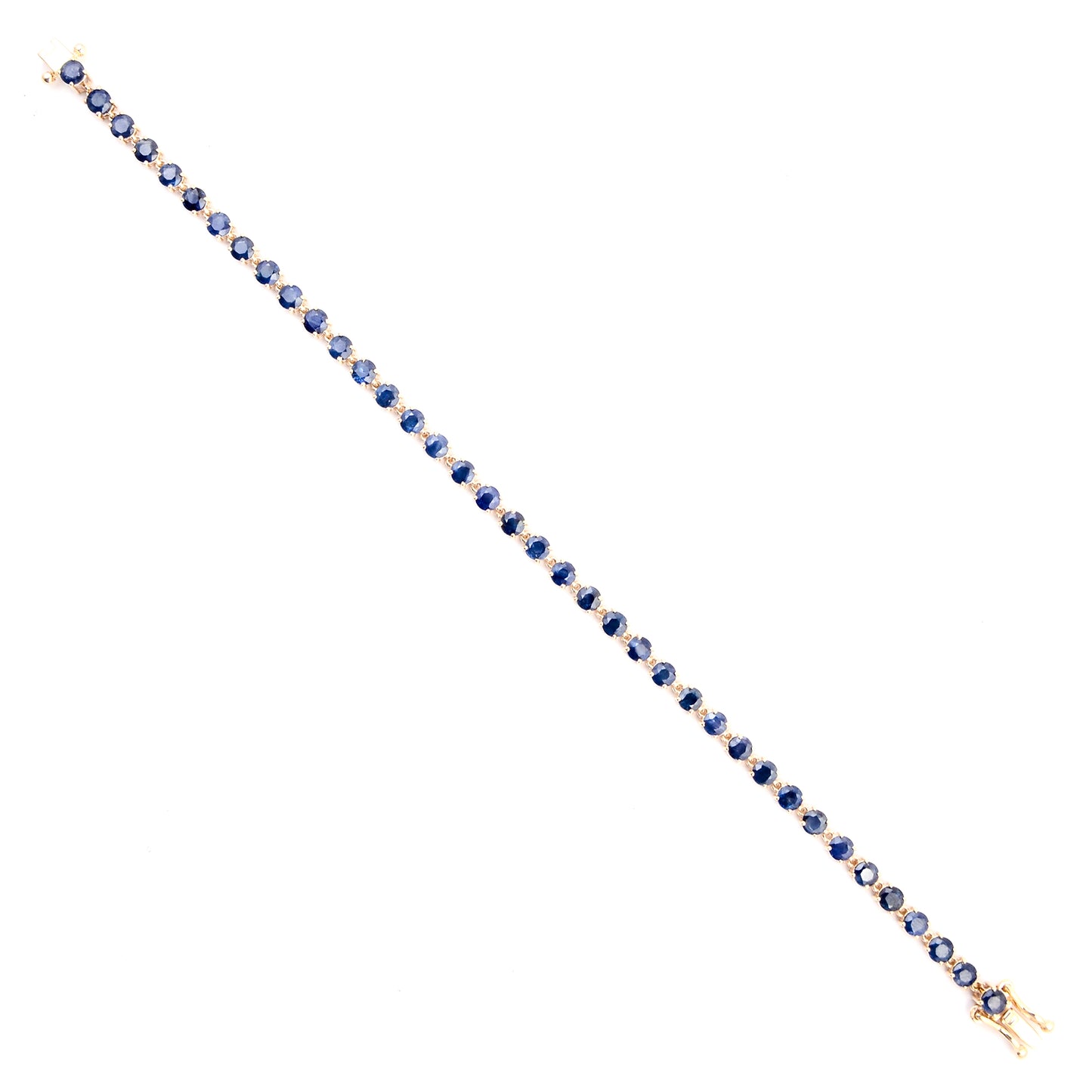 6.71 Ct Round Sapphire 14K Gold Braclet