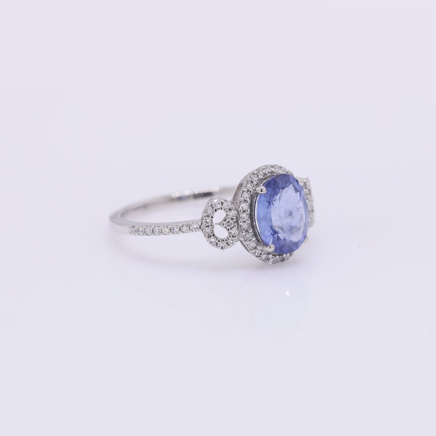 2.00 Ct Oval Mixed Cut Natural Sapphire 950 Platinum Ring