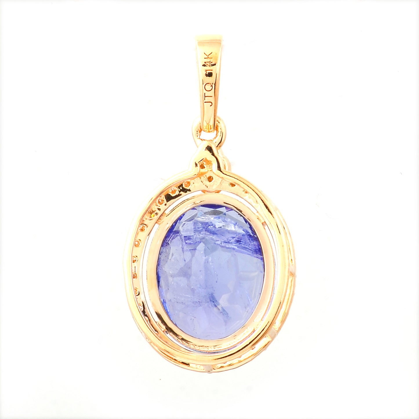 3.13 Ct Oval Mixed Cut Natural Tanzanite 14K Gold Pendant