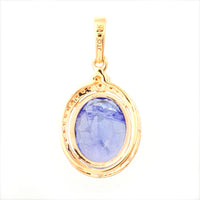 3.13 Ct Oval Mixed Cut Natural Tanzanite 14K Gold Pendant