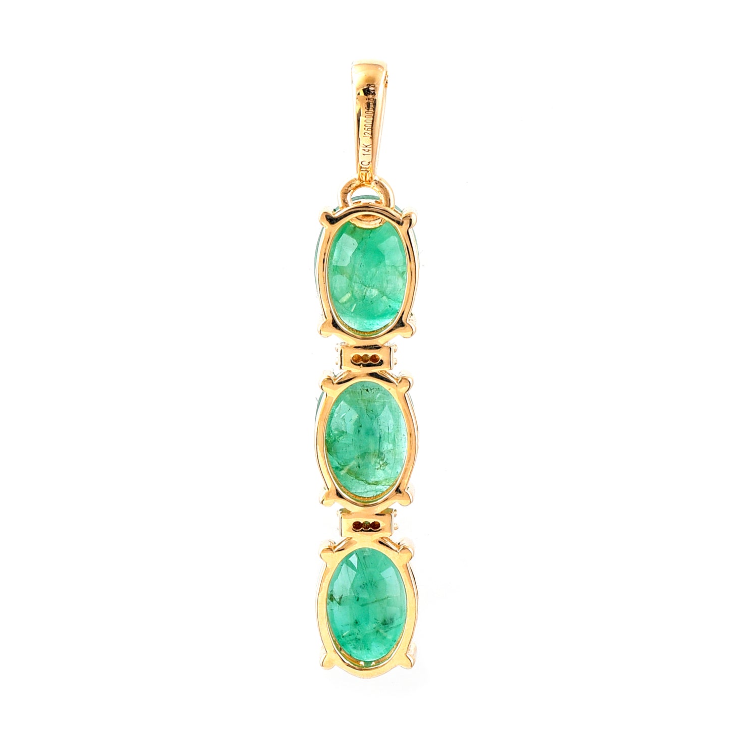 2.12 Ct Oval Mixed Cut Natural Emerald 14K Gold Pendant