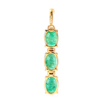 2.12 Ct Oval Mixed Cut Natural Emerald 14K Gold Pendant