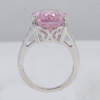 26.79 Ct Oval Pink Cz 925 Sterling Silver Ring