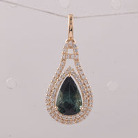 1.43 Ct Pear Tourmaline 9K Gold Pendant