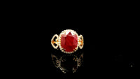 5.72 Ct Rectangular Cushion Mixed Cut Natural Corundum Ruby 18K Gold Ring