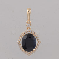 2.80 Ct Oval Sapphire 9K Gold Pendant