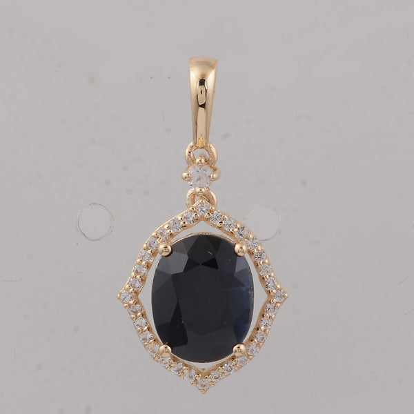2.80 Ct Oval Sapphire 9K Gold Pendant