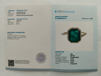 4.08 Ct Octagon Step Cut Natural Emerald 14K Gold Ring