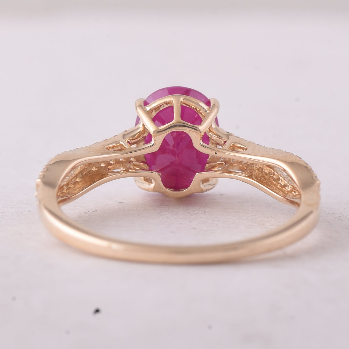 2.34 Ct Oval Ruby 9K Gold Ring