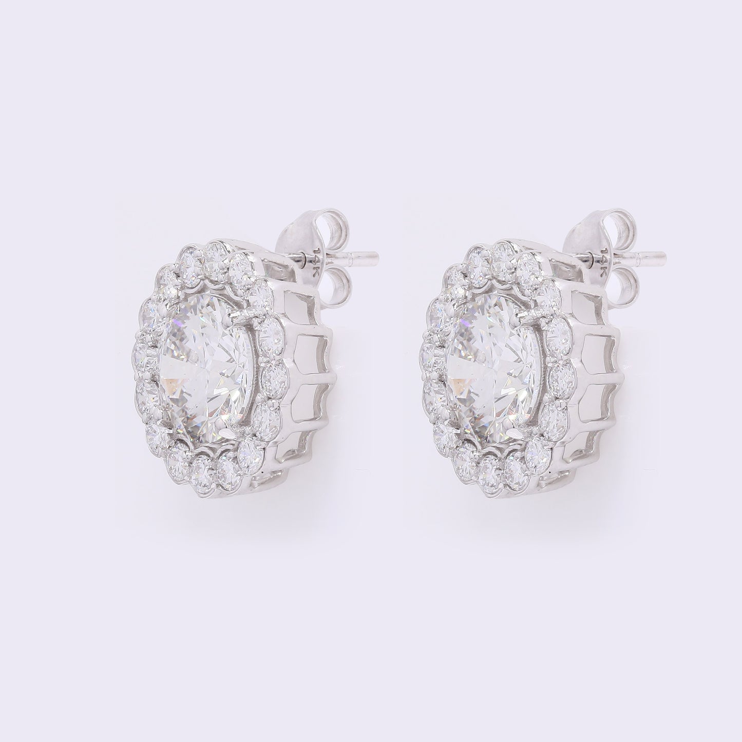 4.30 Carats Lab Grown Diamond 14K Gold Earrings